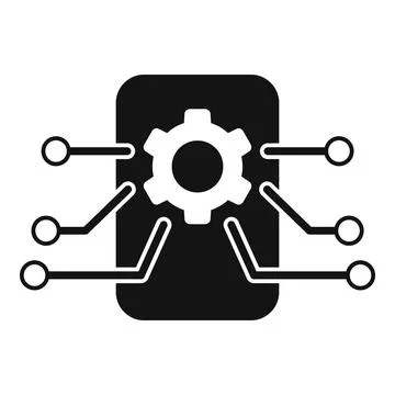 Cog overview icon simple vector. Memory dual machine Stock Illustration
