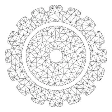 Cog Polygonal Frame Vector Mesh Illustration Stock-Illustration