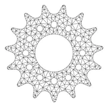 Cog Polygonal Frame Vector Mesh Illustration 스톡 일러스트