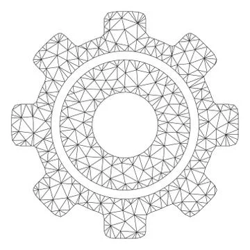 Cog Polygonal Frame Vector Mesh Illustration Stock-Illustration