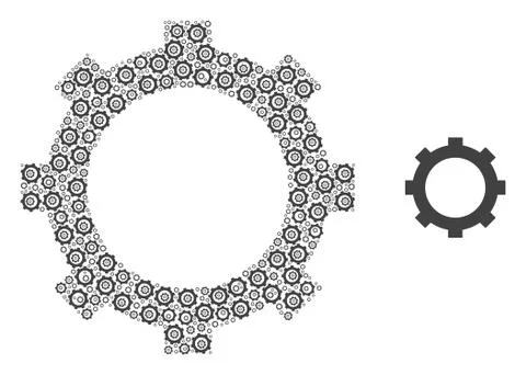 Cog Recursion Collage of Self Items 스톡 일러스트