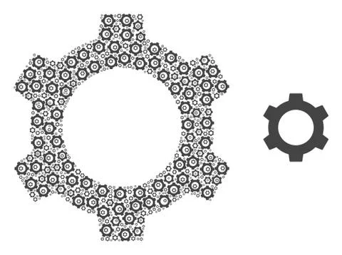 Cog Recursion Composition of Self Items Stock Illustration