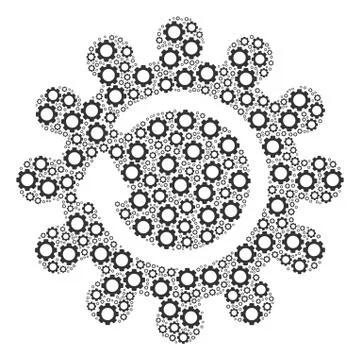 Cog Rotation Collage of Gears Illustrazione stock