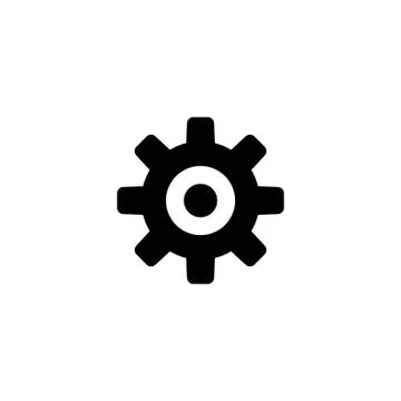 Cog Settings Flat Vector Icon Stock Illustration