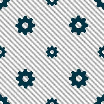 Cog settings sign icon. Cogwheel gear mechanism symbol. Seamless pattern with Illustrazione stock