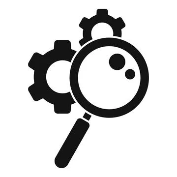 Cog system search icon simple vector. Phone specification Illustrazione stock