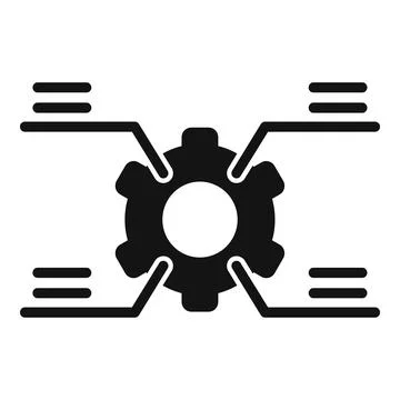 Cog tech cellular icon simple vector. Overview technical Stock Illustration