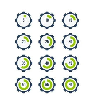 Cog timer set. Vector Illustration. Stock Illustration