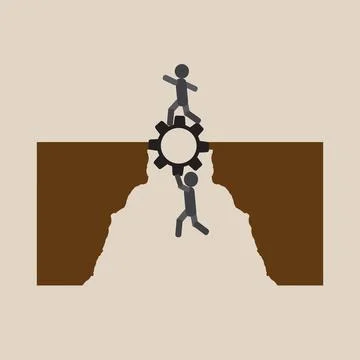 Cog wheel as a bridge Stock Illustration