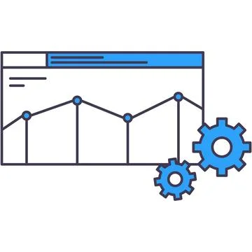 Cog wheel gear graph vector business teamwork icon Stock Illustration