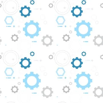 Cog Wheel Gear Seamless Pattern イラスト素材