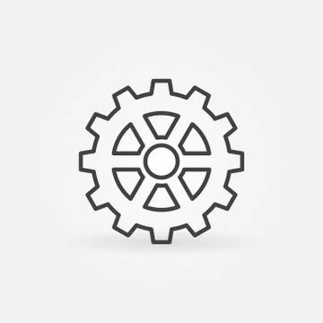Cog Wheel Gear vector thin line concept icon Stock Illustration