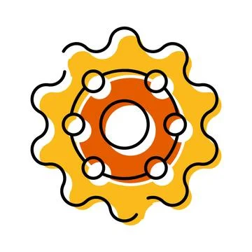 Cog wheel mechanism with connecting data points イラスト素材