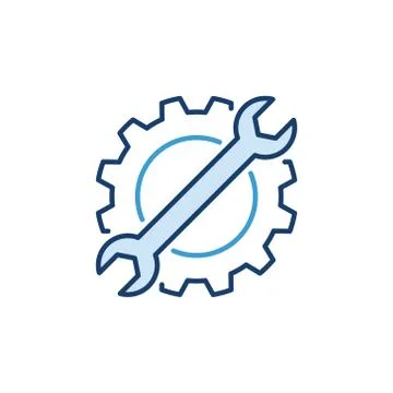 Cog Wheel with Spanner creative icon - vector symbol Stock Illustration