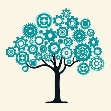 Cog Wheel Tree Illustrazione stock