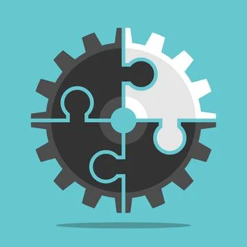 Cog wheel, unique puzzle Stock Illustration