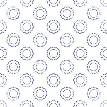 Cog Wheel vector concept line simple seamless pattern Stock Illustration
