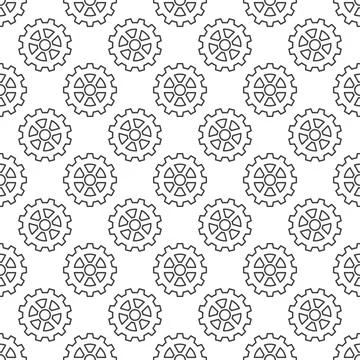 Cog Wheel vector concept minimal seamless pattern イラスト素材