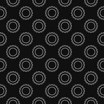 Cog Wheel vector dark seamless pattern イラスト素材