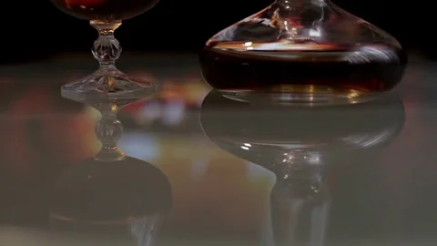 Cognac and fireplace Stock Footage 72158018