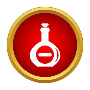 Cognac bottle icon representing spirits or liquor container Stock Illustration