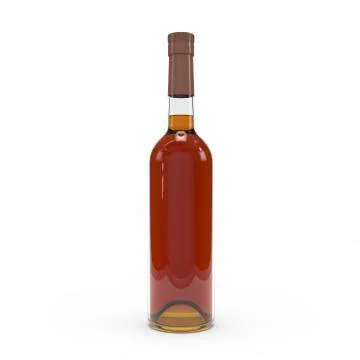 Cognac bottle isolated 3d rendering Stock Illustration
