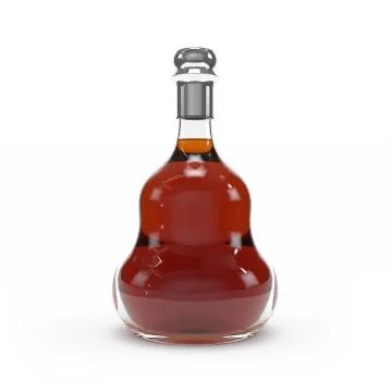 Cognac bottle isolated 3d rendering Ilustración de archivo
