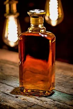 Cognac in bottle Stock Photos