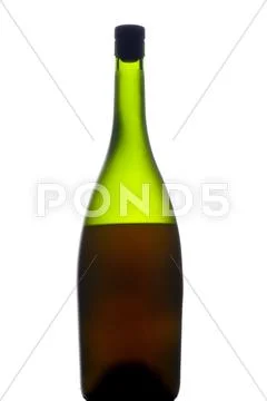Cognac bottle on white Stock Photos