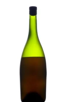 Cognac bottle on white Foto stock