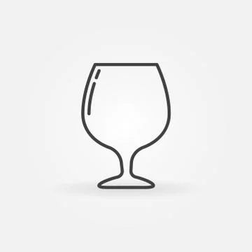 Cognac glass linear icon Stock Illustration