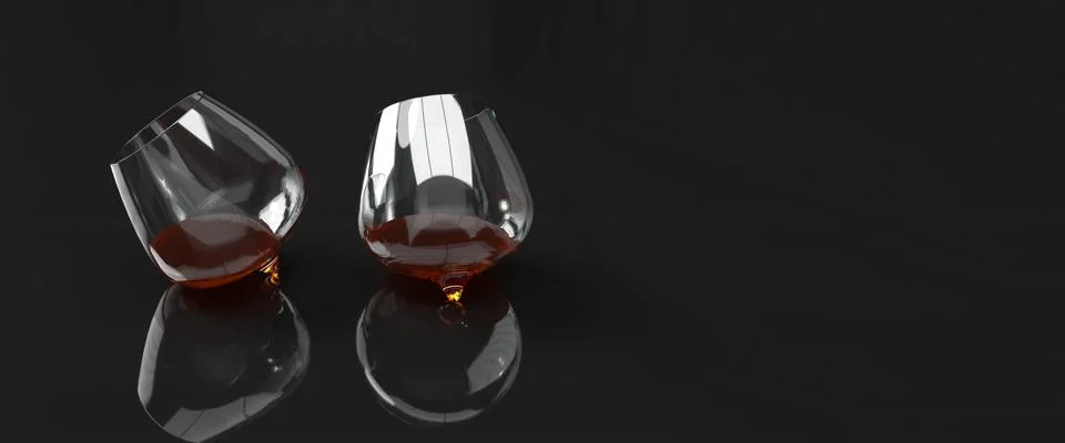 Cognac in two glasses Stock Illustration