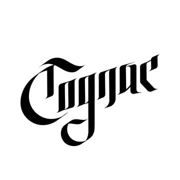 Cognac. Vector lettering in gothic style Stock Illustration