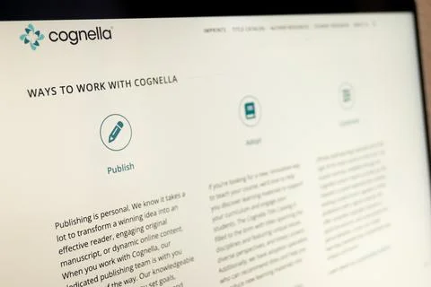 Cognella publishing website showcasing various author services Stock Photos