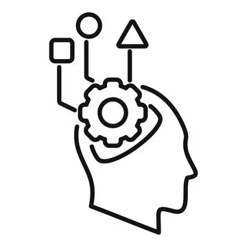 Cognition new problem icon outline vector. Critical thinking Illustrazione stock