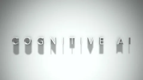 Cognitive ai 3D title animation with shadows on a white background Stock Footage 298004477