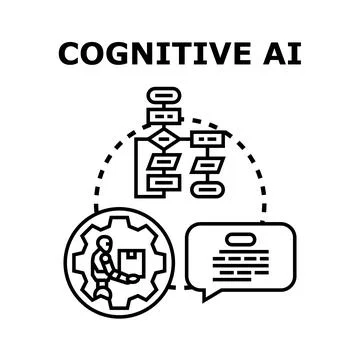 Cognitive ai processing data and automating tasks Stock Illustration
