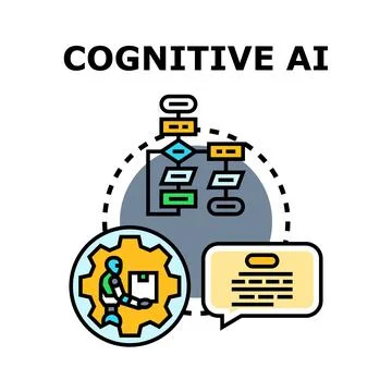 Cognitive ai processing data and automating tasks Stock Illustration