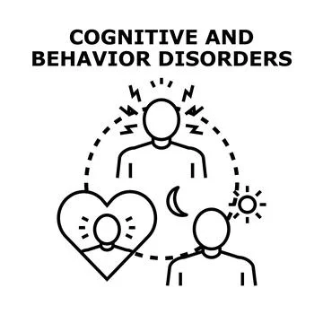 Cognitive and behavior disorders affecting human health vector Stock Illustration