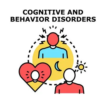 Cognitive and behavior disorders affecting human health vector Stock Illustration