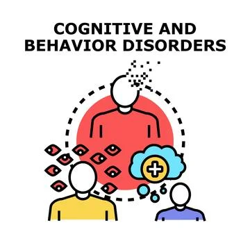 Cognitive and behavior disorders icon vector concept Stock Illustration