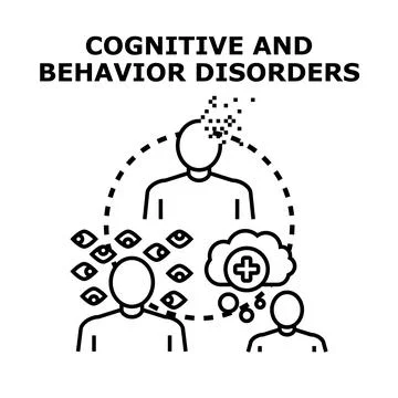 Cognitive and behavior disorders icon vector concept イラスト素材