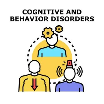 Cognitive and behavior disorders illustration concept Stock Illustration