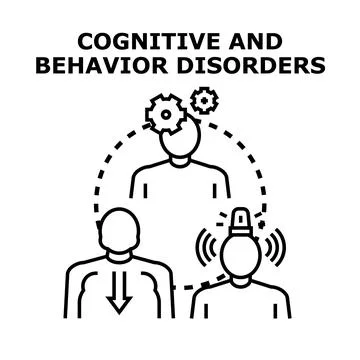 Cognitive and behavior disorders illustration concept Stock Illustration