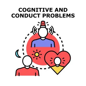 Cognitive and conduct problems vector concept Stock Illustration