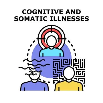 Cognitive and somatic illnesses concept illustration Stock Illustration