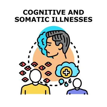 Cognitive and somatic illnesses concept vector illustration Stock Illustration