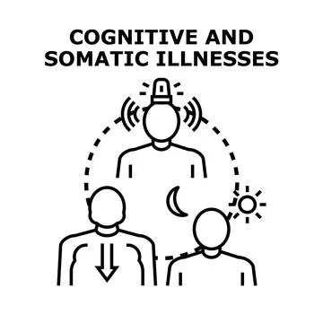 Cognitive and somatic illnesses concept vector Stock Illustration