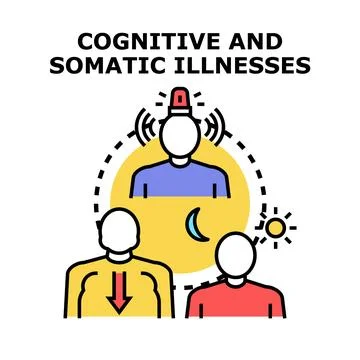 Cognitive and somatic illnesses concept vector Stock Illustration