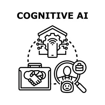 Cognitive artificial intelligence machine learning business concept Illustrazione stock